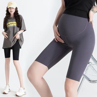 Maternity High Waist Plain Biker Shorts Product Image