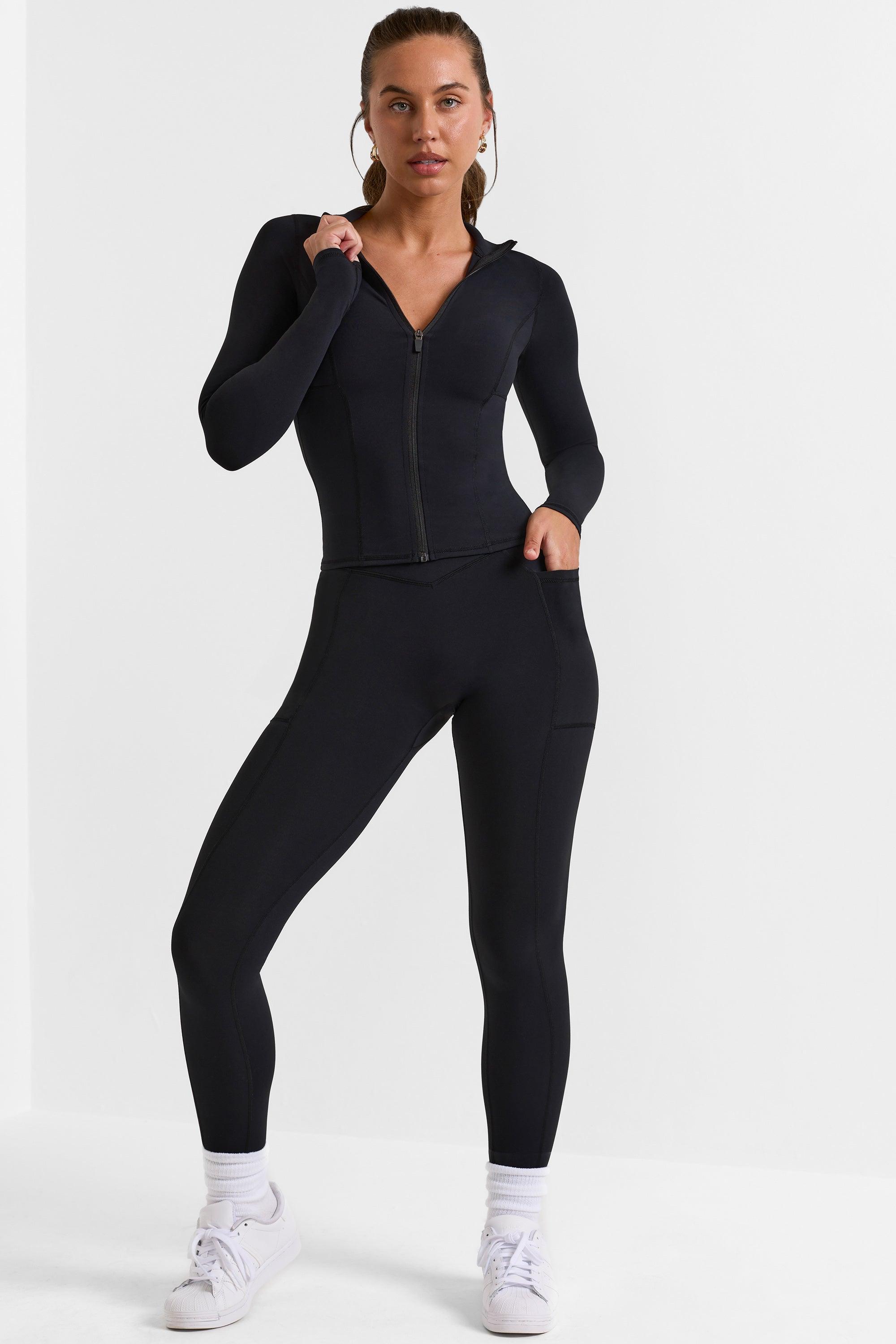 Full Length Leggings with Pockets in Black Product Image