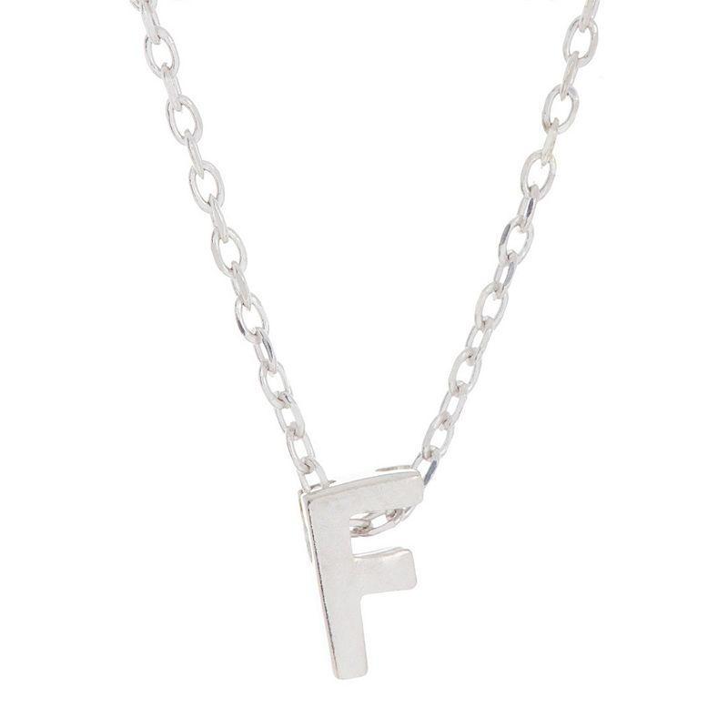 Adornia Rhodium-Plated Mini Initial A Pendant Necklace, 16 + 2 extender - P Product Image