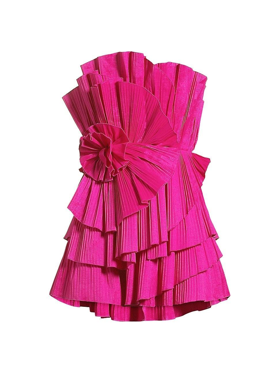 Womens Floral Taffeta High-Low Dress Product Image