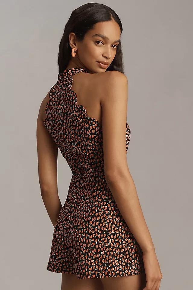 By Anthropologie Scallop Halter Romper Product Image