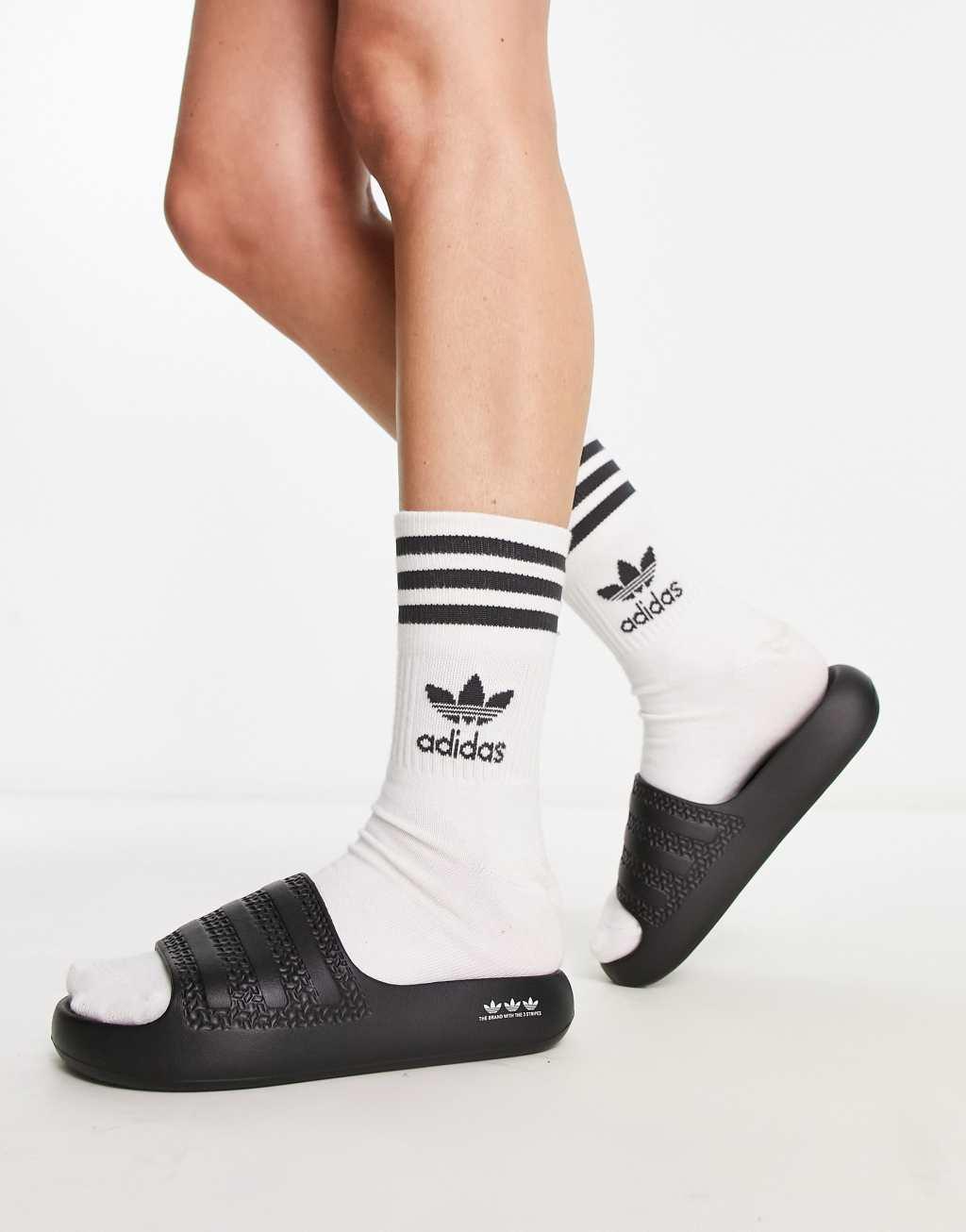 adidas Originals Adilette Ayoon sliders in black  Product Image