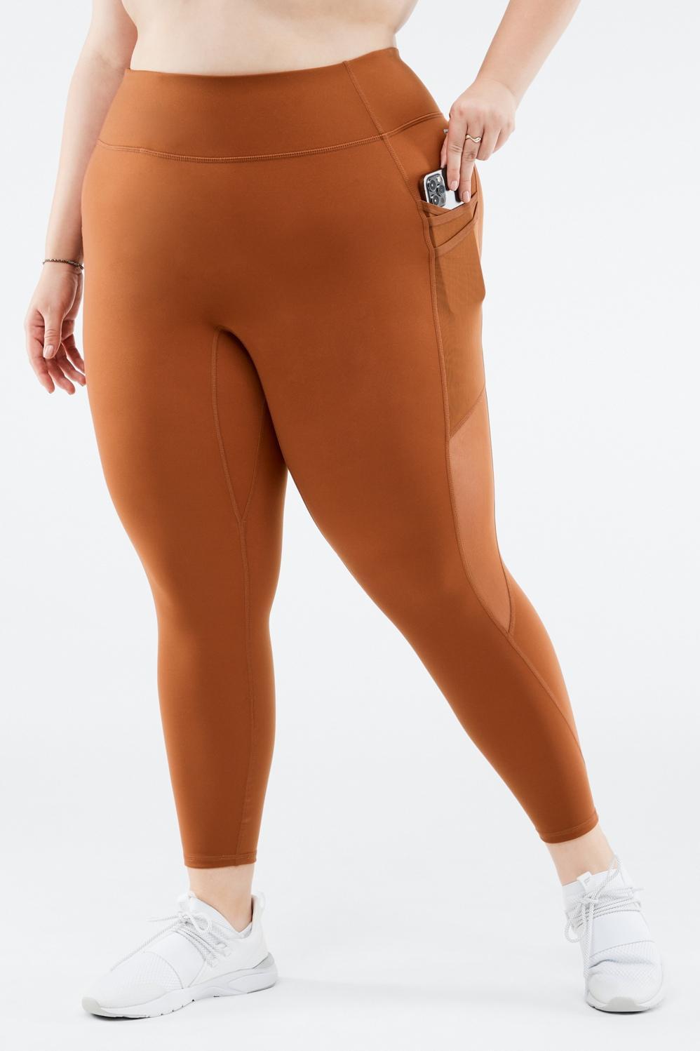 Fabletics Trinity Mid-Rise Pocket 7/8 Legging Womens Teak plus Size 4X Product Image