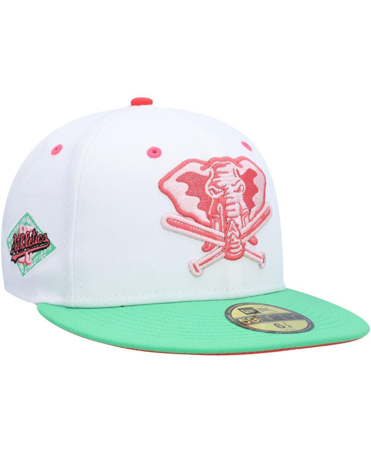 Mens New Era White Oakland Athletics Alternate Logo Watermelon Lolli 59Fifty Fitted Hat - White Product Image