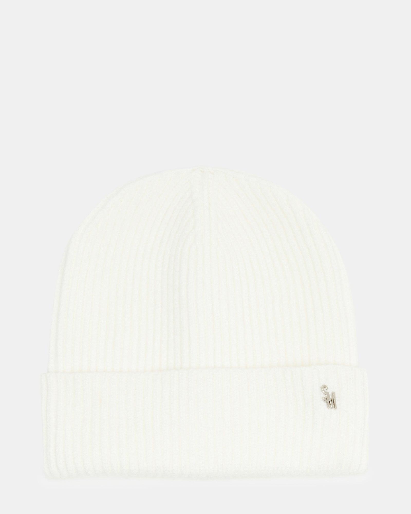 CLASSIC RIBBED KNIT BEANIE IVORY Female Product Image