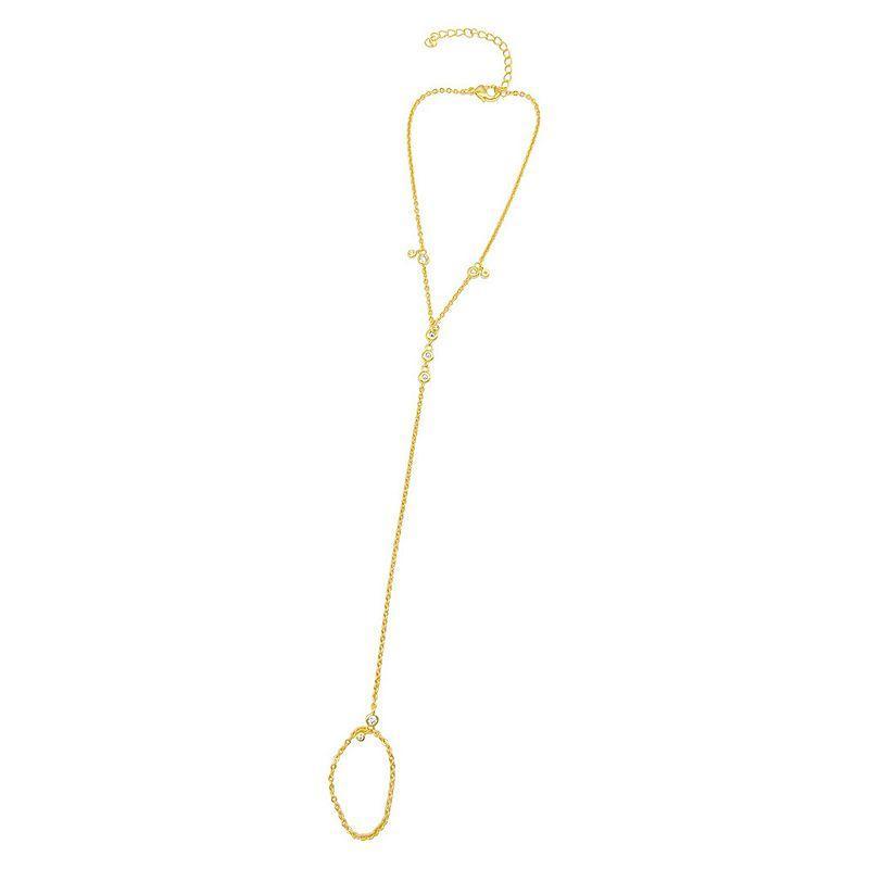 Adornia 14k Gold Plated Hand Chain, Womens Product Image