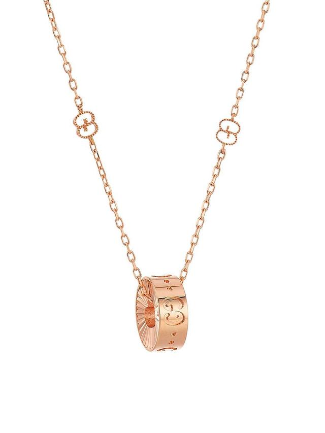 Womens Icon 18K Pink Gold GG Pendant Necklace Product Image