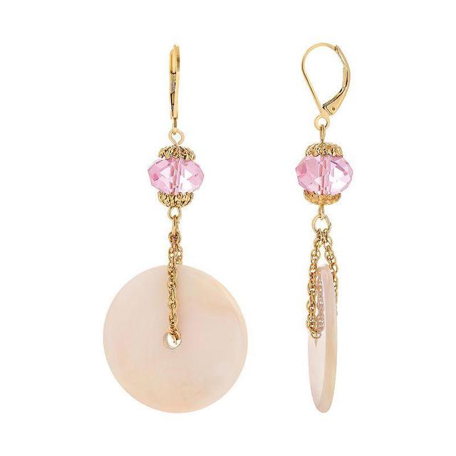 1928 Gold Tone Purple Drop Earrings, Womens, Pink Product Image