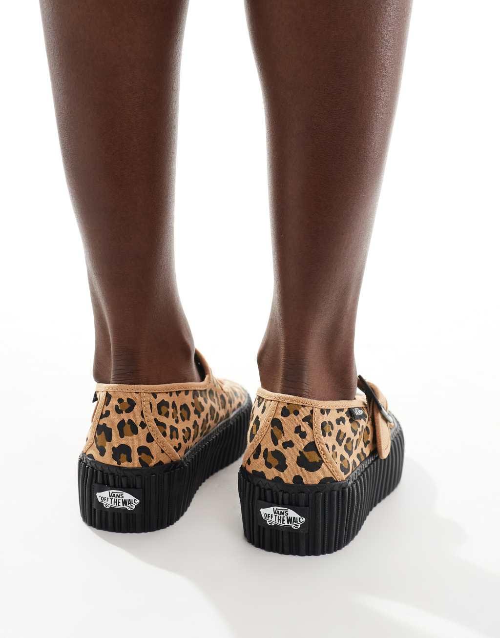 Vans Mary Jane Creepers in leopard print Product Image