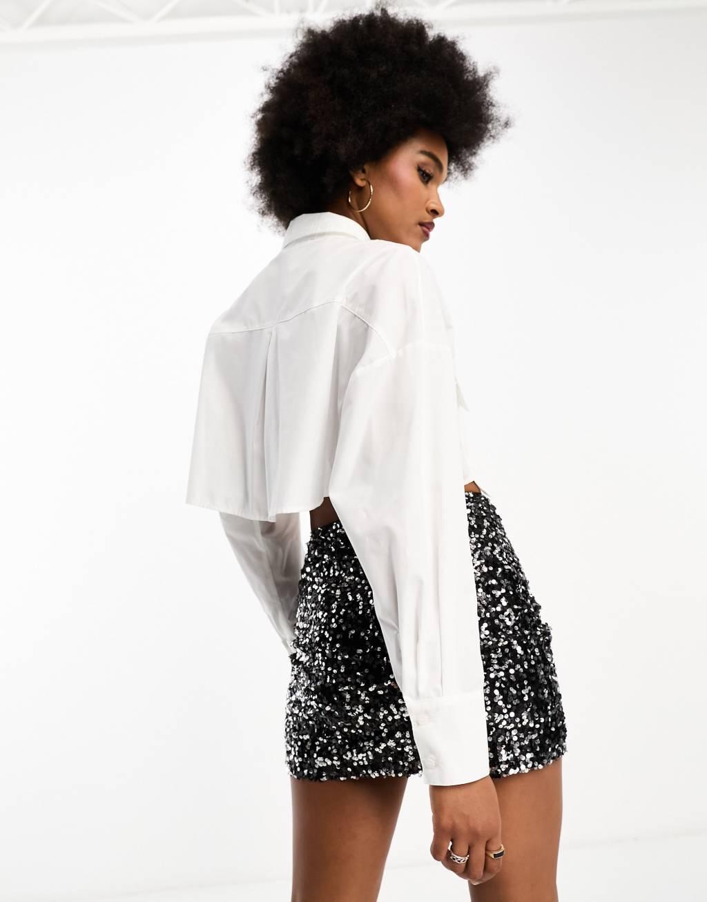 ASOS DESIGN Tall sequin mini skirt Product Image