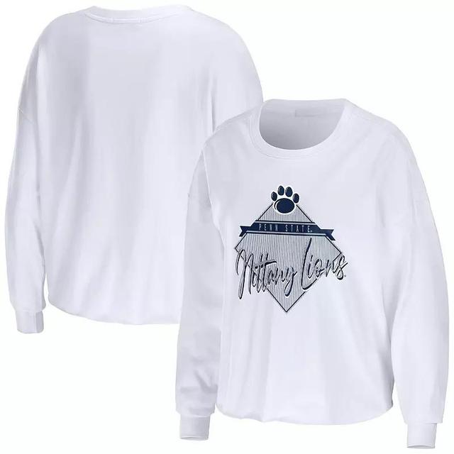 Womens WEAR by Erin Andrews Penn State Nittany Lions Diamond Long Sleeve Cropped T-Shirt Product Image