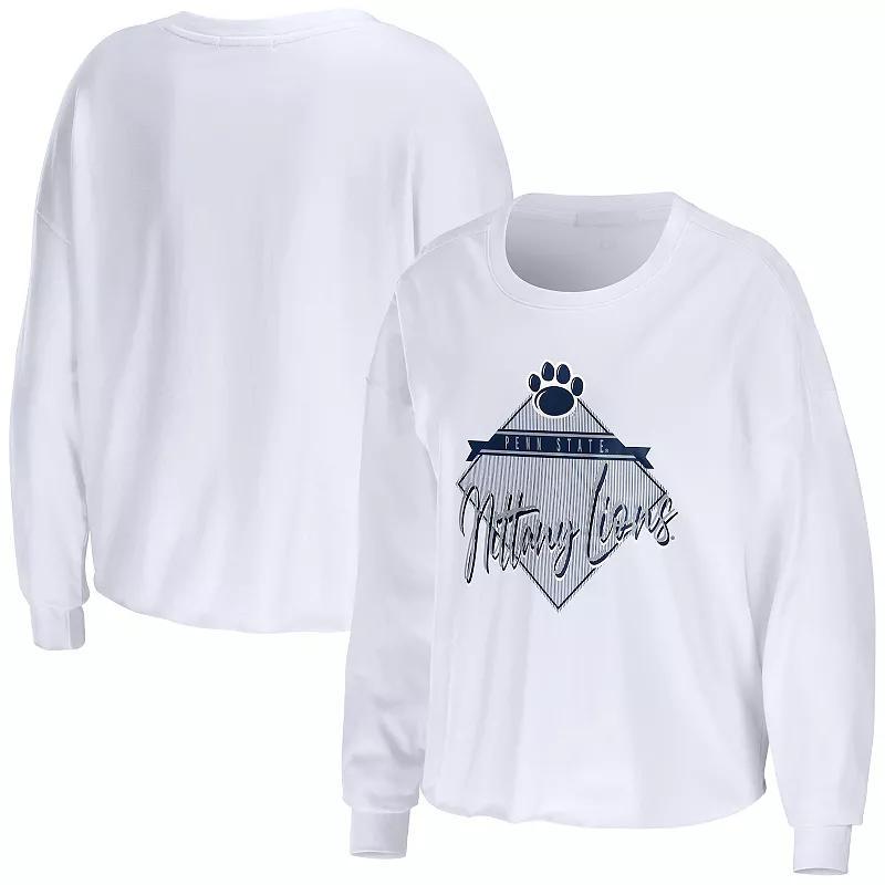 Womens WEAR by Erin Andrews Penn State Nittany Lions Diamond Long Sleeve Cropped T-Shirt Product Image