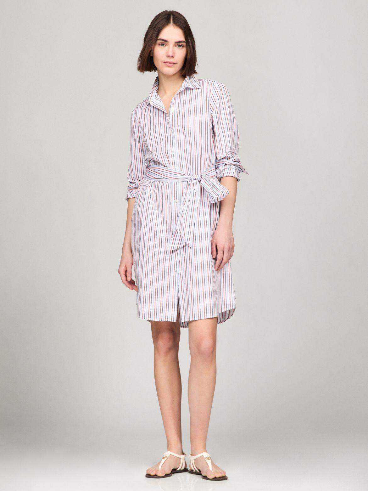 Tommy Hilfiger Women's Belted Stripe Shirtdress Product Image