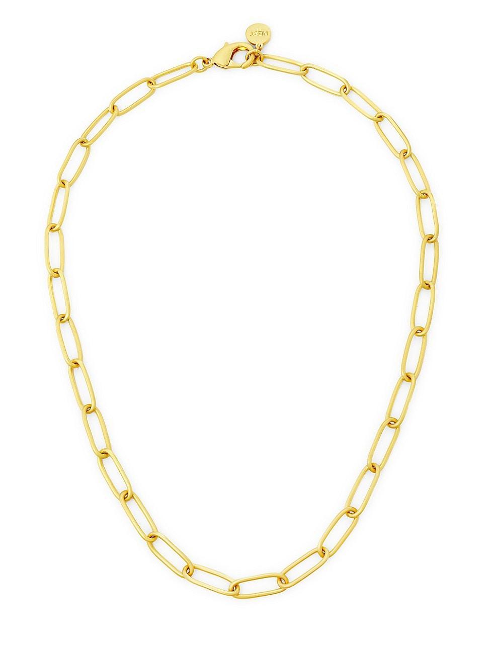 Womens 22K Gold-Plated Paperclip Chain Necklace Product Image