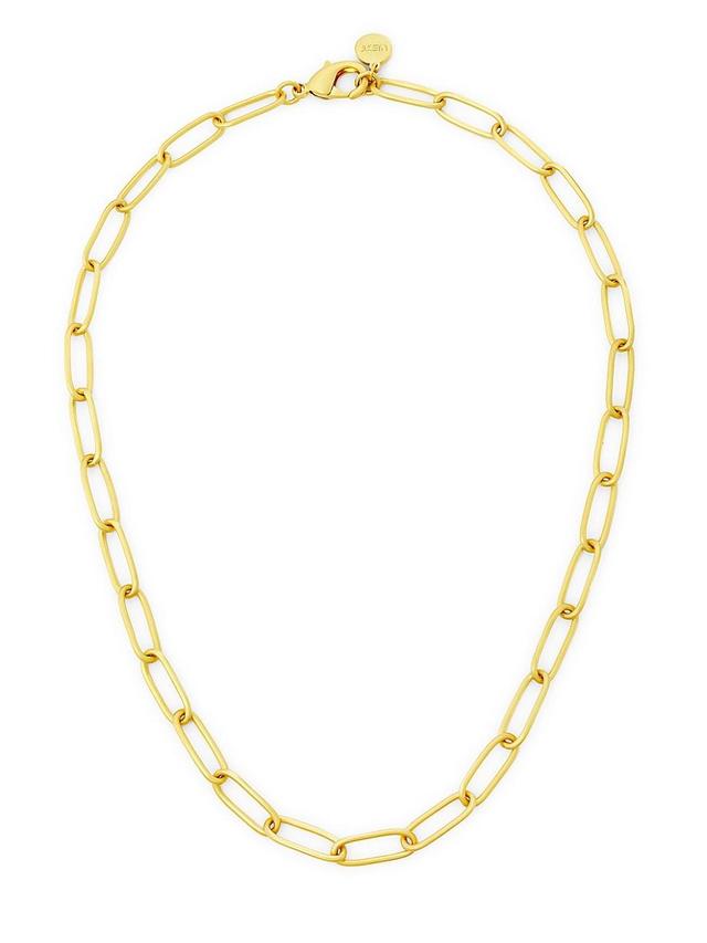 Womens 22K Gold-Plated Paper Clip Chain Necklace Product Image