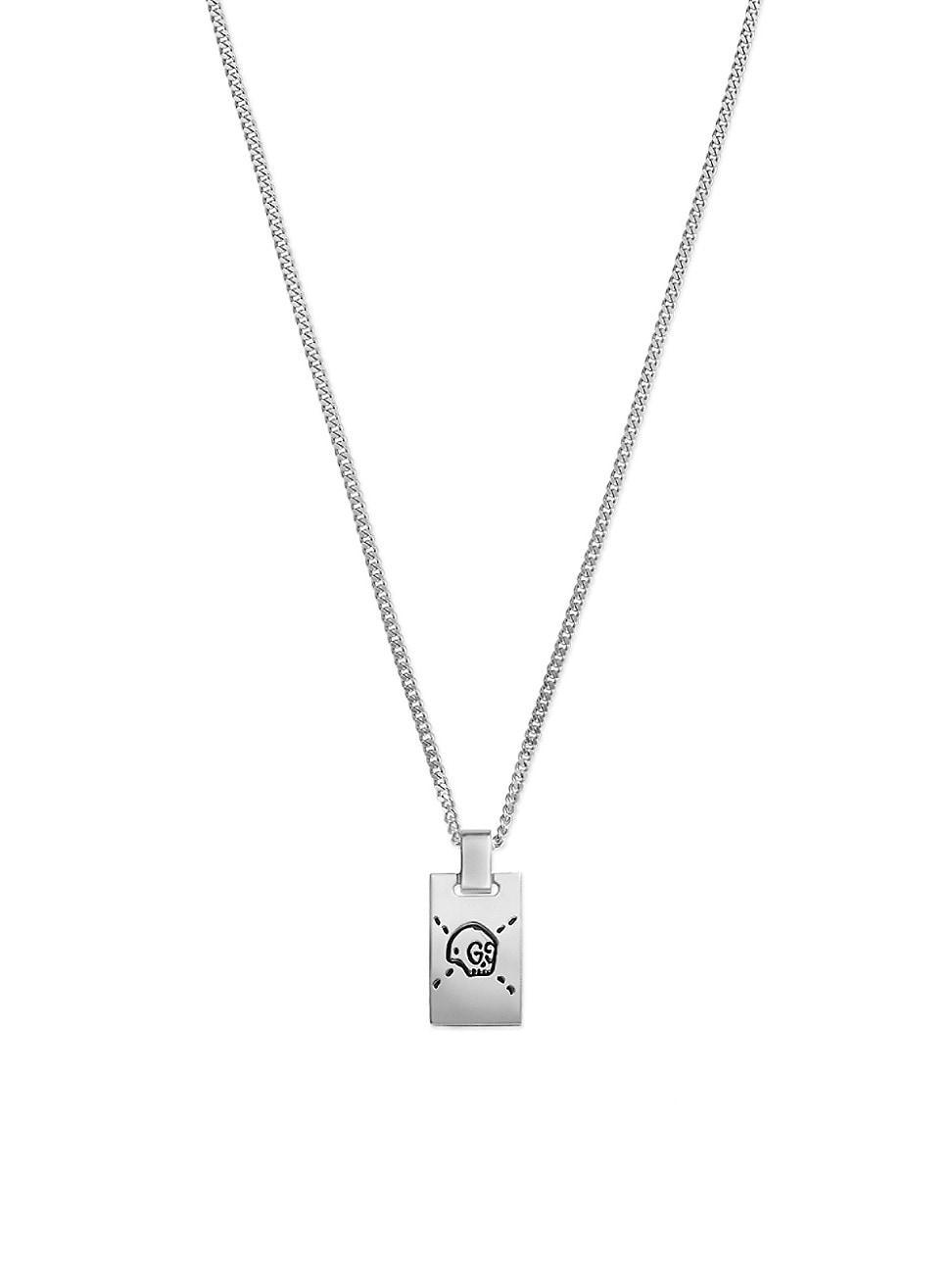 Mens Unisex GucciGhost Sterling Silver Necklace Product Image