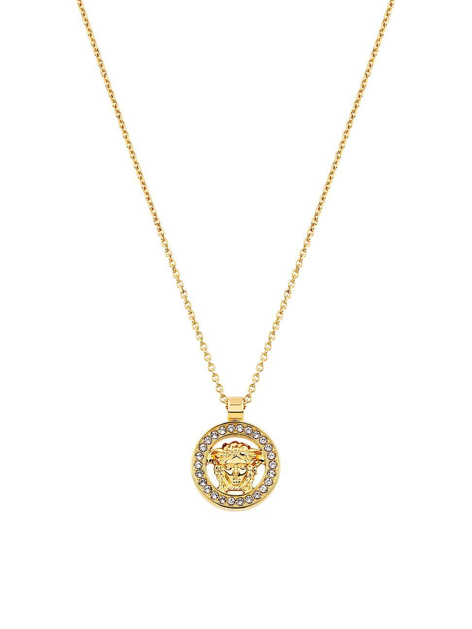 Womens Goldtone & Crystal Medusa Pendant Necklace Product Image