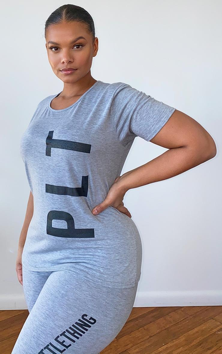 PRETTYLITTLETHING Plus Grey Legging PJ Set Product Image