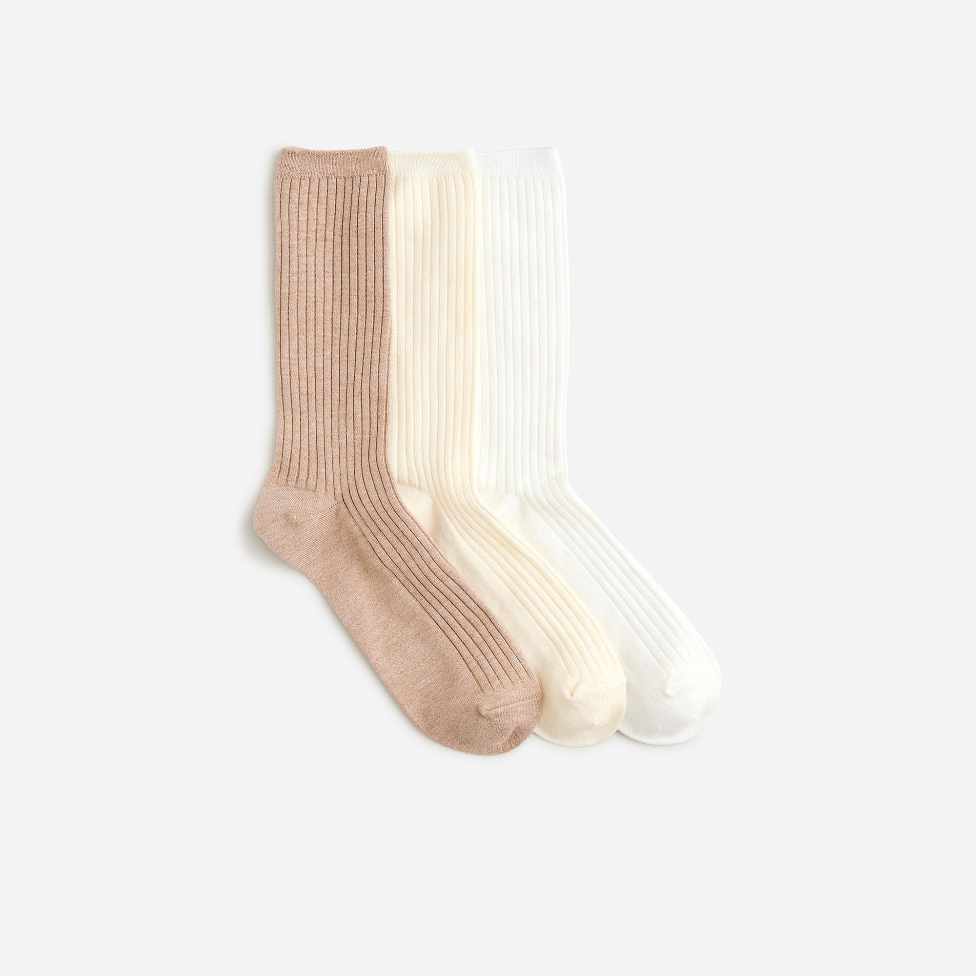 Cozy ribbed cotton trouser socks three-pack Product Image