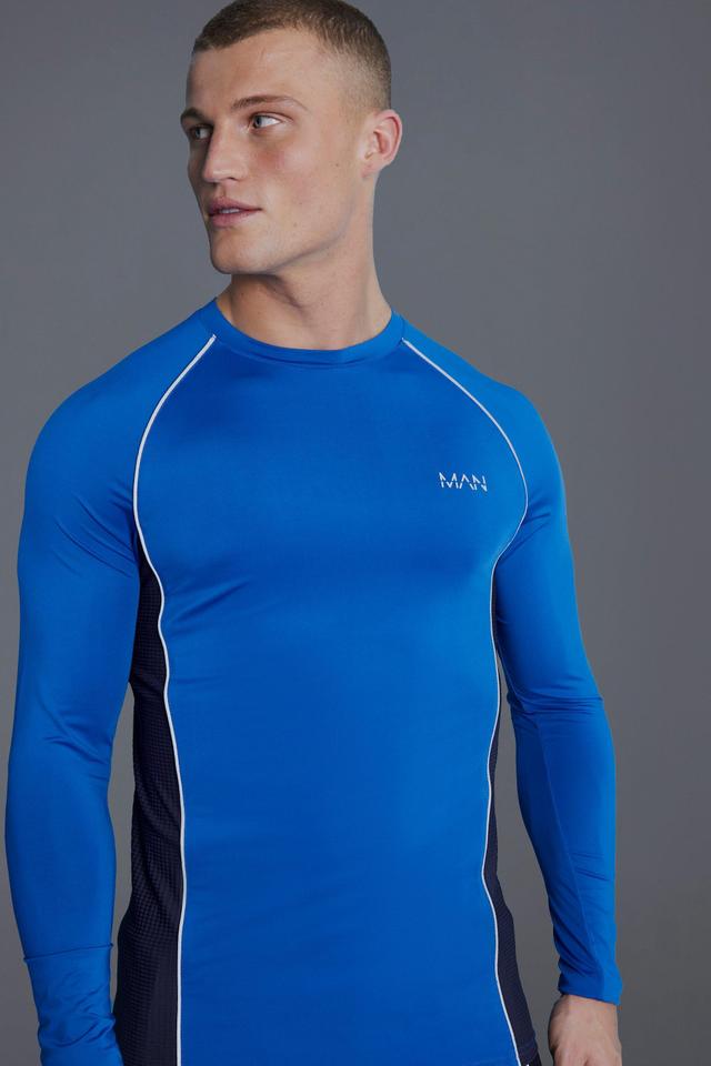 Man Active Muscle Fit Long Sleeved Top | boohooMAN USA Product Image