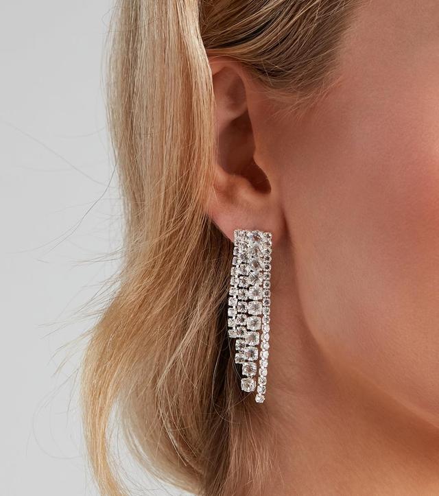 Rhinestone Collar, Duster Earrings, And Bracelet Set Product Image