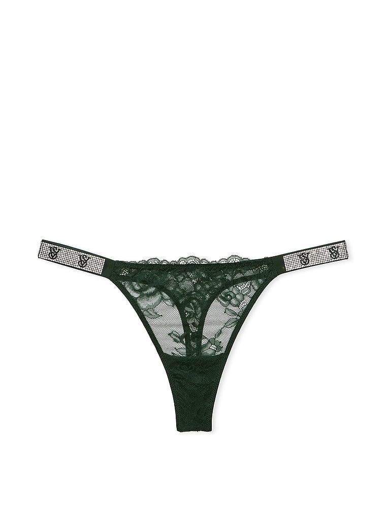 Shine Strap Rose Lace Thong Panty Product Image