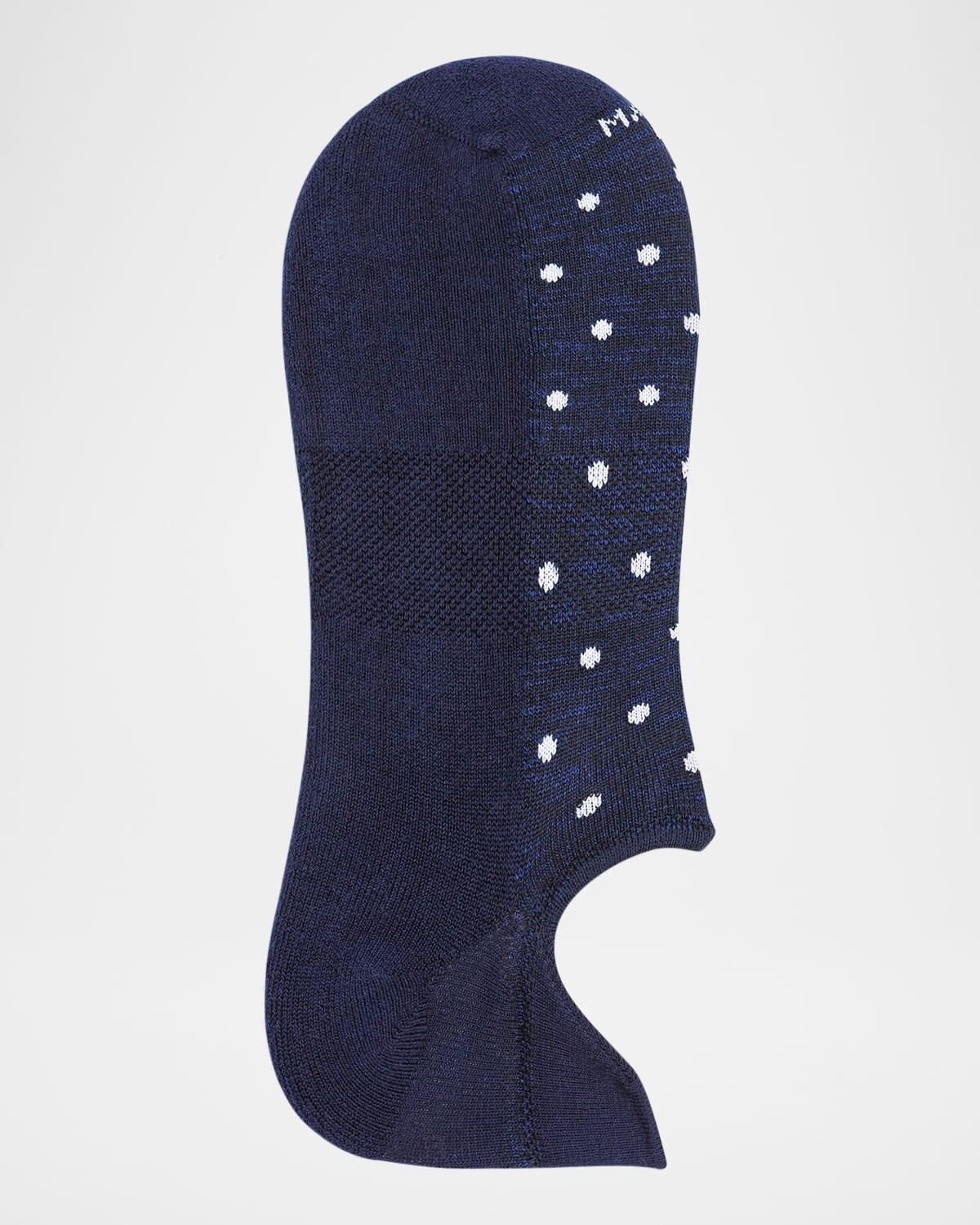 Mens Invisible Sneaker Polka Dot Pima Cotton No-Show Socks Product Image