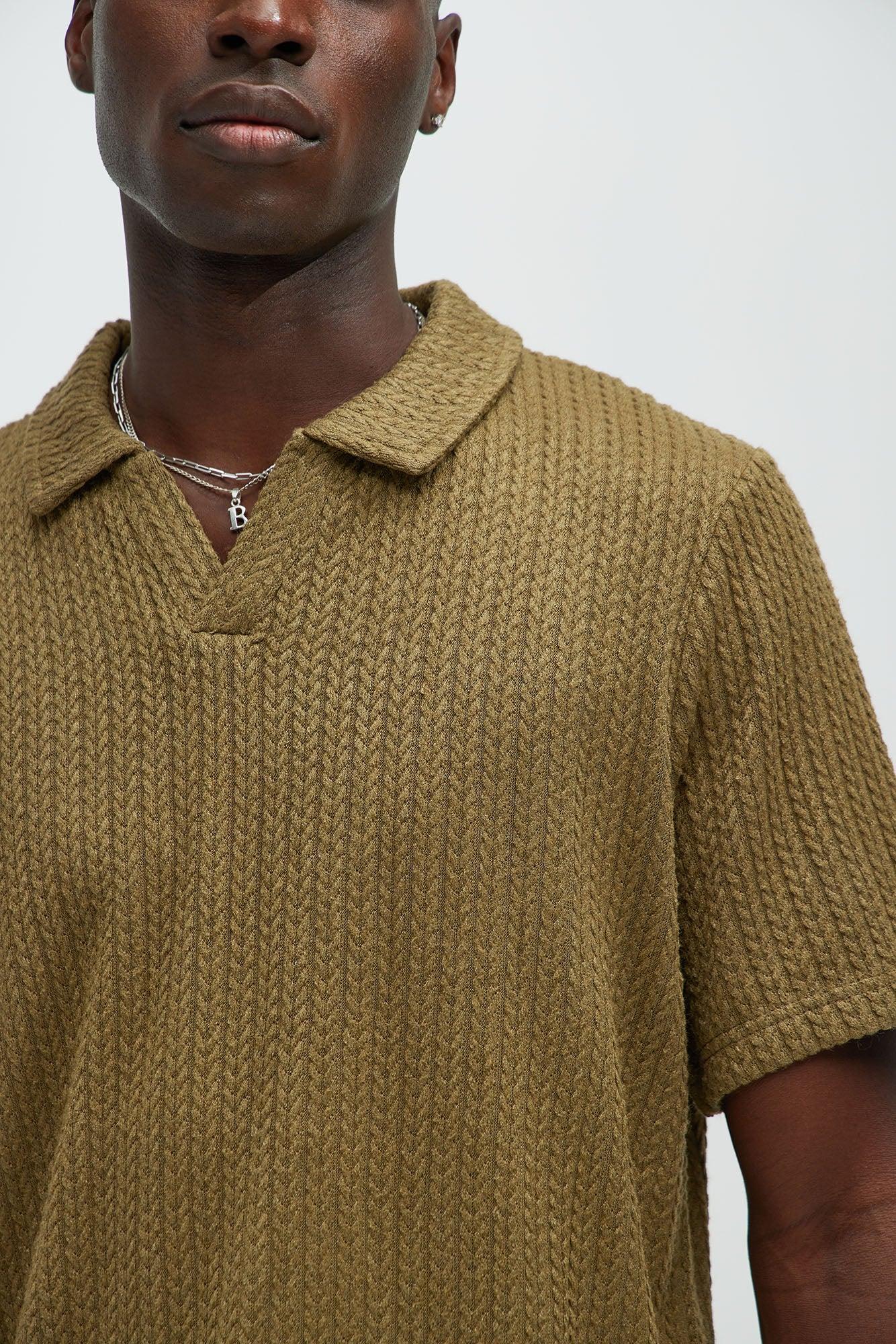 Catanina Textured Polo - Olive Product Image