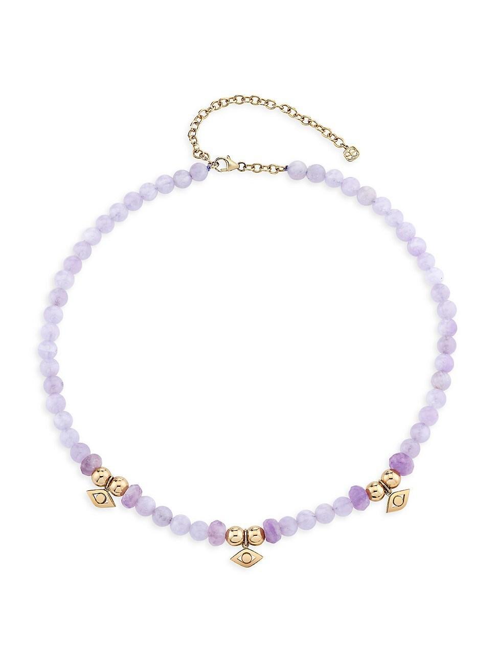 Womens Evil Eye 14K Gold & Amethyst Necklace Product Image