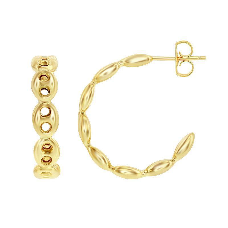 Simply Vera Vera Wang 10k Gold Chain Link C-Hoop Earrings, Womens Product Image