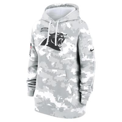 Womens Nike Arctic Camo Carolina Panthers 2024 Salute To Service Club Fleece Pullover Hoodie Product Image