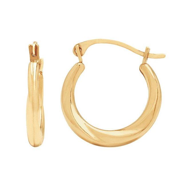 Everlasting Gold 10k Gold Twist Hoop Earrings, Womens Product Image