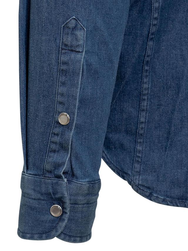 Denim Western Shirt In Blue Product Image