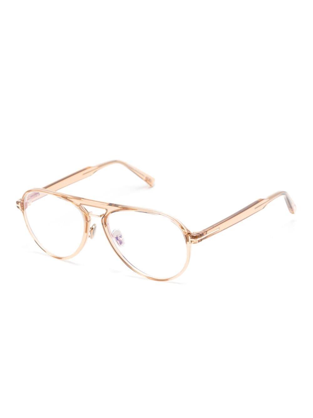 Pilot-frame Glasses In Neutrals Product Image