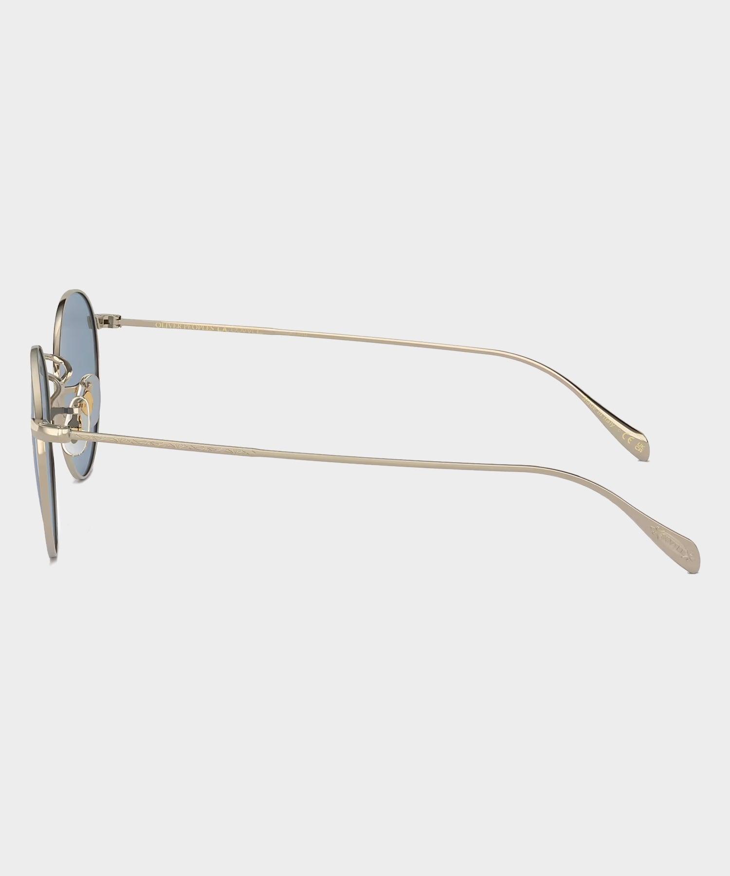 Oliver Peoples Coleridge Sunglasses in Gold With Cobalt Lenses Product Image