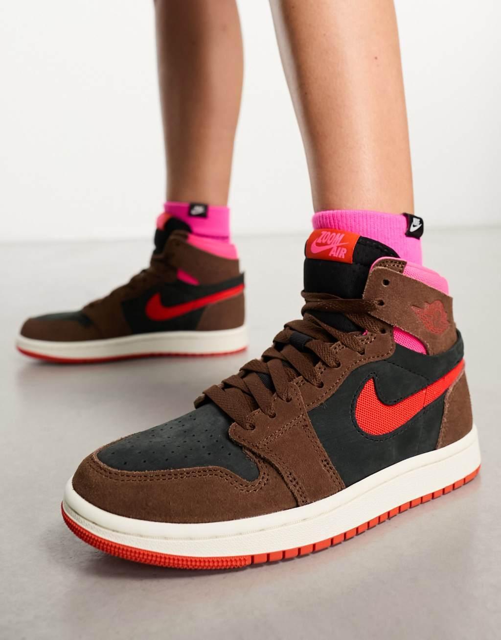 Air Jordan 1 Retro High sneakers in brown and pink  Product Image