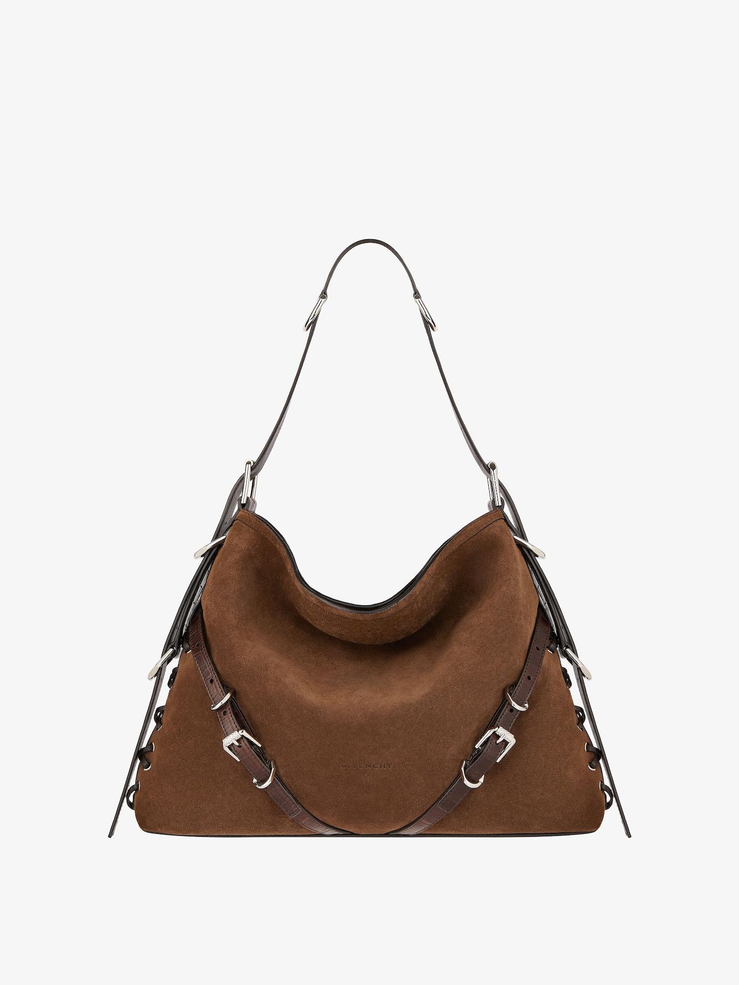 Medium Voyou Boyfriend bag in corset style suede Product Image