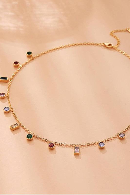 Dainty Colorful Charm Necklace Product Image