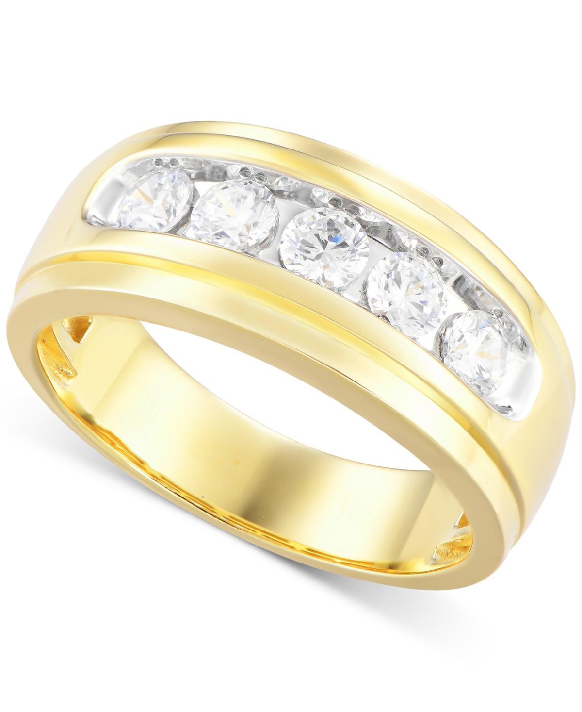 Mens Diamond Channel-Set Band (1 ct. t.w.) in 10k Gold Product Image