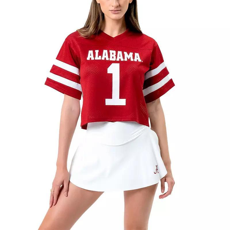 Womens Established & Co. Crimson Alabama Crimson Tide Fashion Boxy Cropped Football Jersey Product Image