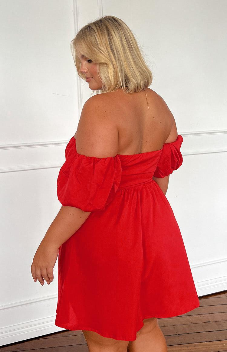 Love Lost Off The Shoulder Red Mini Dress Product Image