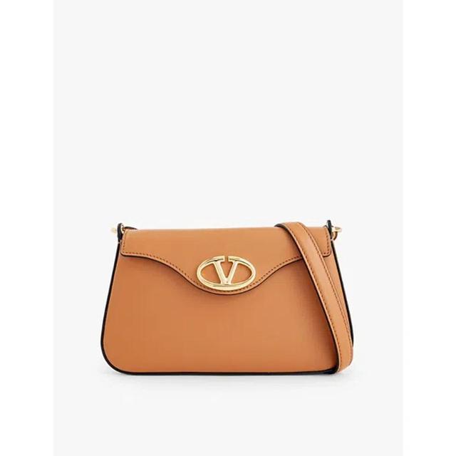 VALENTINO GARAVANI Almond Beige Vlogo Bold Leather Shoulder Bag Product Image