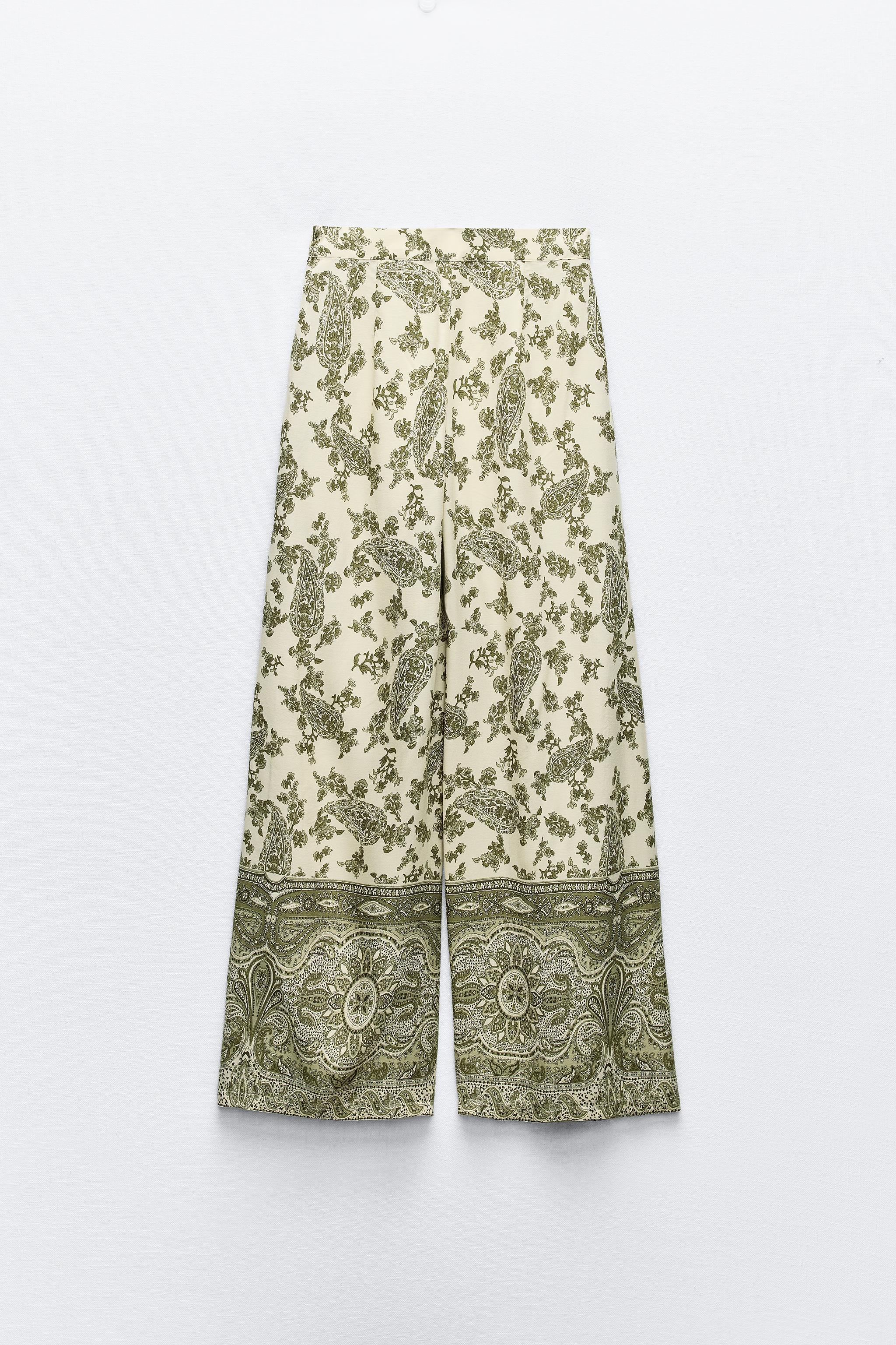 PRINTED WIDE LEG PANTS Product Image