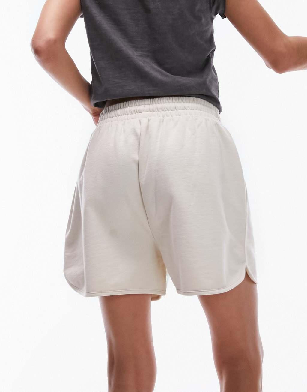 Topshop sweat shorts in stone Product Image