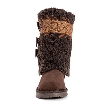 Essentials by MUK LUKS Cheryl Womens Knit Winter Boots Grey Product Image