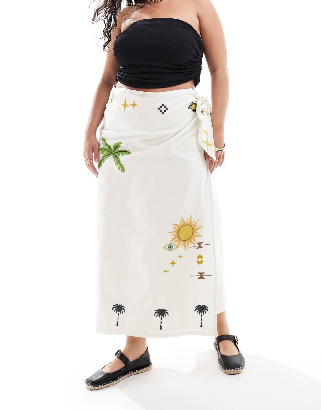 Never Fully Dressed Plus Jaspre midaxi skirt in holiday print Product Image