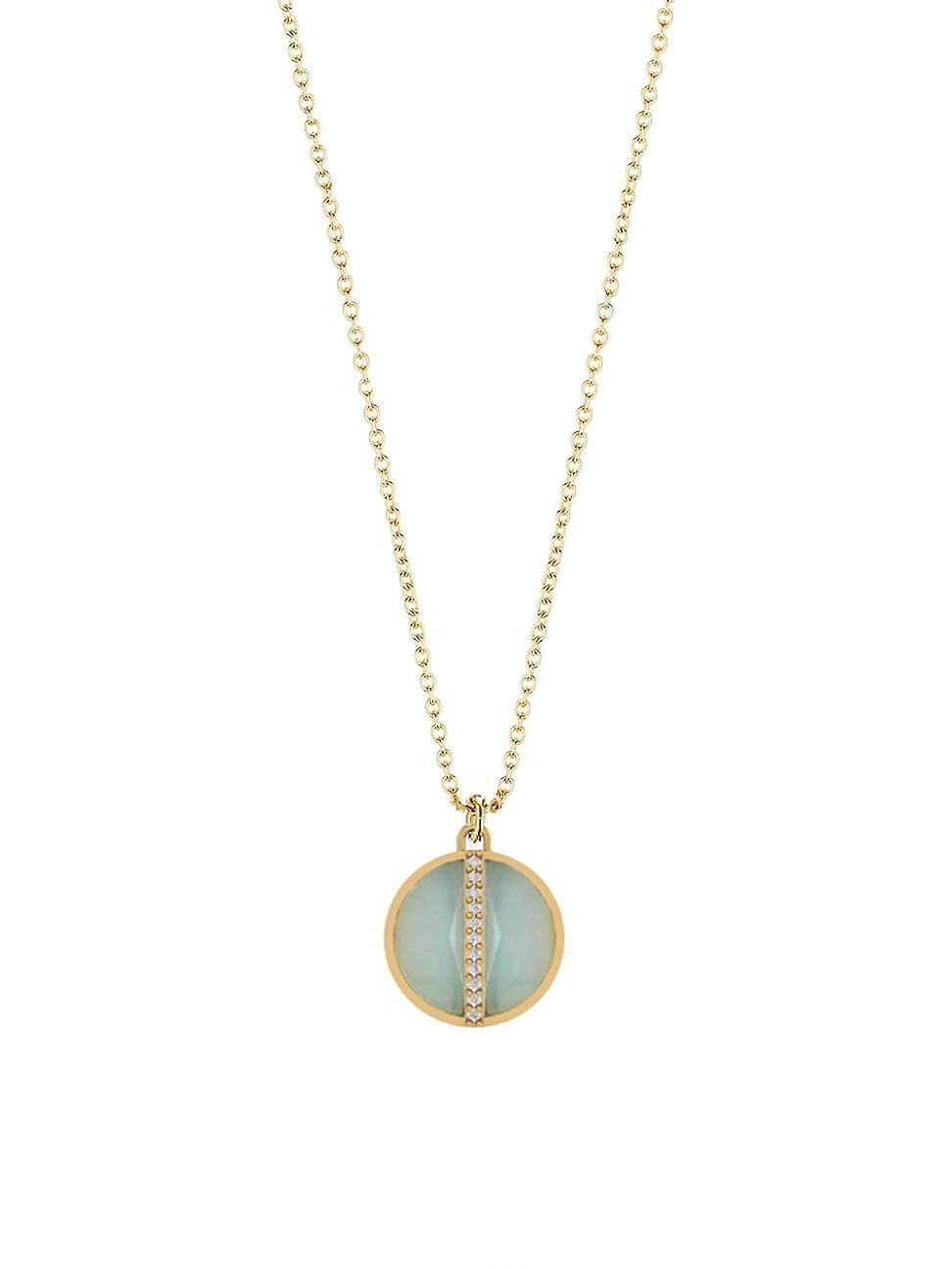 Womens Facettes 14K Yellow Gold, Chalcedony & 0.20 TCW Diamond Necklace Product Image