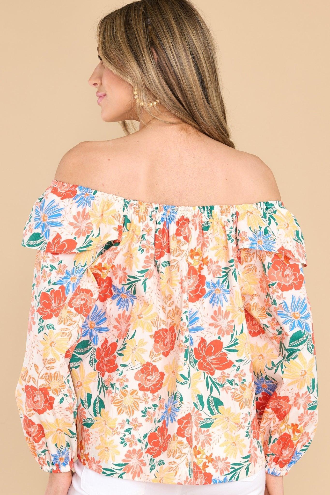 Honestly Truthfully Ivory Floral Print Top Product Image