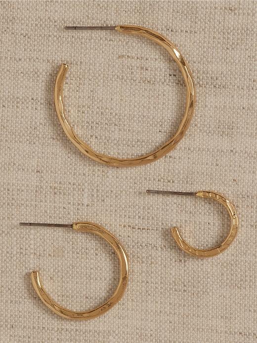 Textured Hoops Set Of 3 by Aureus + Argent Product Image