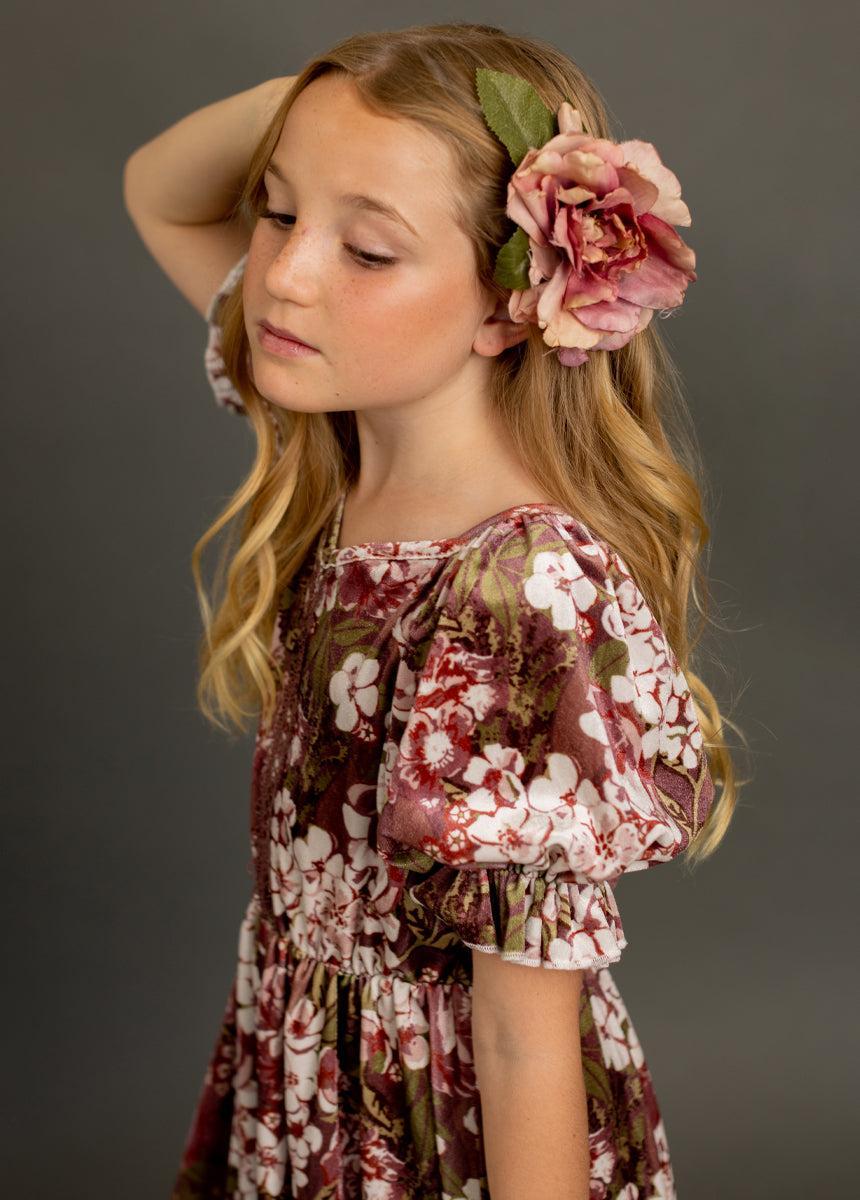 Arella Dress in Raisin Hydrangea Product Image